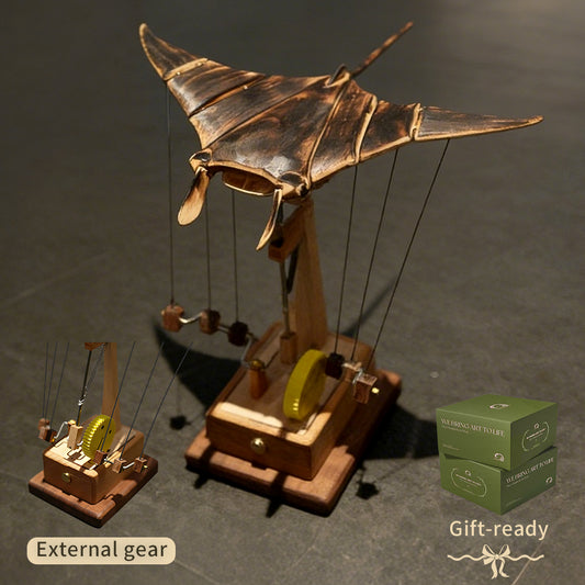 Artisan Wooden Manta Ray Automaton