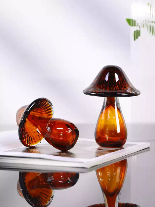 Light Luxury Glass Tabletop Mushroom Arrangement