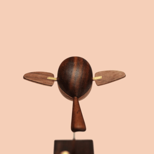 Handcrafted Wooden Bird Automaton with Adjustable Wing Motion