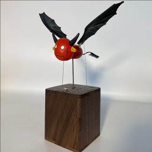Artisan Wooden Flying Devil Automaton