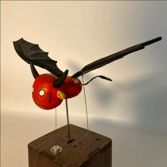 Artisan Wooden Flying Devil Automaton
