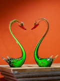 Eternal Love Swans Pair - Handblown Glass Sculpture