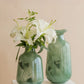 Forest Green Hand-Blown Glass Vase–Handcrafted Crystal Home Decor Inspired by Nature