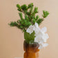Modern Stacked Glass Vase - Green to Amber Gradient, Handcrafted Geometric Home Decor, Luxury Centerpiece for Living Room & Wedding