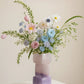 Modern Stacked Glass Vase - Purple to Pink Gradient, Handcrafted Geometric Home Decor, Luxury Centerpiece for Living Room & Wedding