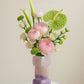 Modern Stacked Glass Vase - Purple to Pink Gradient, Handcrafted Geometric Home Decor, Luxury Centerpiece for Living Room & Wedding