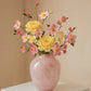 Minimalist Decorative Flower Vase for Home–Handcrafted Crystal Flower Vase with Pink Glossy Finish