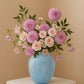 Minimalist Decorative Flower Vase for Home Handcrafted Crystal Flower Vase with Blue Glossy Finish
