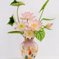 Hand-Painted Art Glass Vase - Multicolor Splash Design, White Base with Rainbow Accents, Boho Chic Home Decor