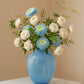 Minimalist Decorative Flower Vase for Home Handcrafted Crystal Flower Vase with Blue Glossy Finish