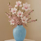Minimalist Decorative Flower Vase for Home Handcrafted Crystal Flower Vase with Blue Glossy Finish