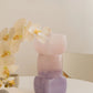 Modern Stacked Glass Vase - Purple to Pink Gradient, Handcrafted Geometric Home Decor, Luxury Centerpiece for Living Room & Wedding