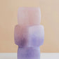 Modern Stacked Glass Vase - Purple to Pink Gradient, Handcrafted Geometric Home Decor, Luxury Centerpiece for Living Room & Wedding