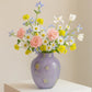 Hand-Painted Art Glass Vase - Multicolor Splash Design, Purple Base with Rainbow Accents, Boho Chic Home Decor