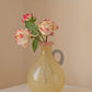 Creamy Yellow Crystal Glass Jug Vase–Minimalist Pastel Glass Decor