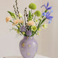 Hand-Painted Art Glass Vase - Multicolor Splash Design, Purple Base with Rainbow Accents, Boho Chic Home Decor