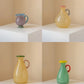 Creamy Yellow Crystal Glass Jug Vase–Minimalist Pastel Glass Decor