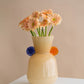 Modern Peach Crystal Glass Vase – Handcrafted Art with Orange & Blue Accents