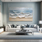 Blue Ocean Wave Painting on Canvas Impasto Textured Painting Designer Serene Canvas Art Choice Minimalist Living Room Art Contemporary Art