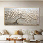 3D Textured Tree Painting, Brown Beige Abstract Art on Canvas, Brown Tree Minimalist Art, Modern Textured wall art, Neutral wall painting