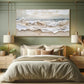 Large 3D Textured Ocean Wall Art Original Plaster Style Beach Painting on Canvas Earth Tone Wave Decor Unique Wabi-sabi Living Room Wall Art