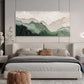 Sage Green Beige Minimalist Beach Painting Large 3D Textured Wall Art Ocean Wave Painting on Canvas Wabi-Sabi Wall Art Living Room Wall Art