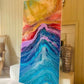 Crystal Resin Glass Huge Agate Abstract Modern Custom Gold Orange Red Green Blue Purple Teal Crystal Water Earth Glass Painting
