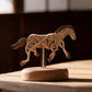 Handcrafted Wooden Horse Automaton with Moving Legs