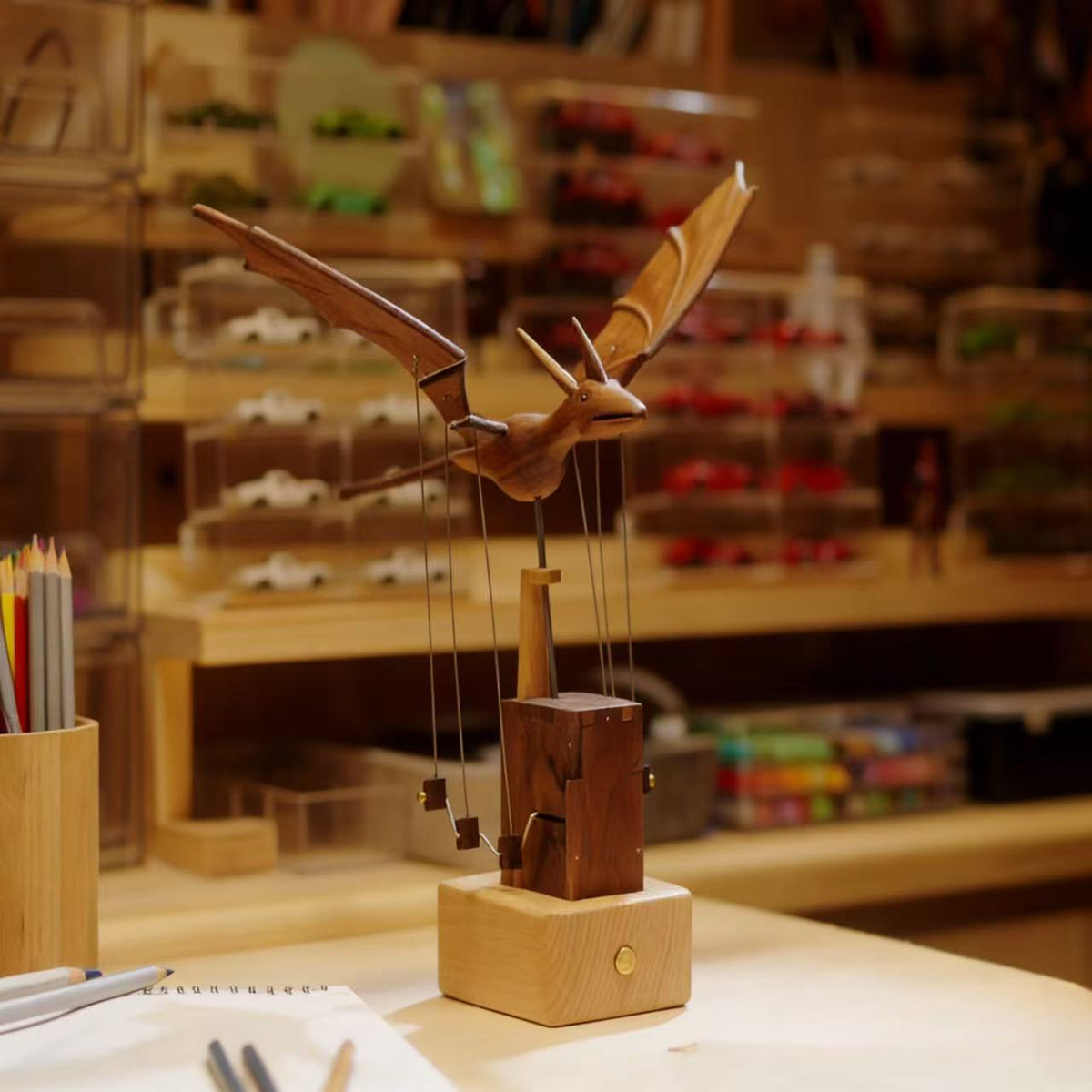 Timber Automaton Handcrafted Wooden Dragon Automaton – CHAMELEON