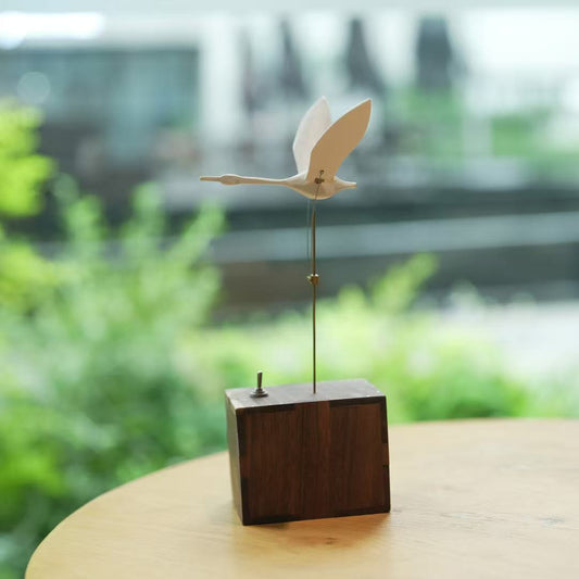 Artisan Wooden White Swan Automaton