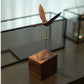Handcrafted Walnut Swan Automaton - Elegant Motion Art for Desk & Home Decor