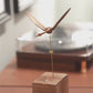 Handcrafted Walnut Swan Automaton - Elegant Motion Art for Desk & Home Decor