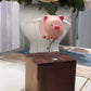 Artisan Wooden Flying Piggy Automaton