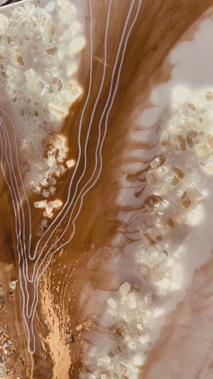 Crystal Quartz Ocean Epoxy River Resin Art Water Selenite Painting